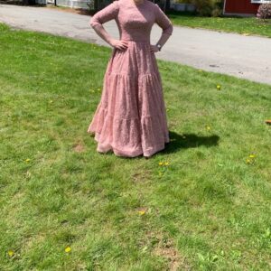 Beautiful Classy Custom Pink/Rose Lace Gown for rent/sale