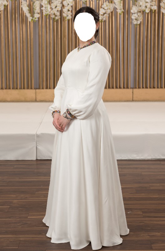 Beautiful Custom white Gown with beading for sale