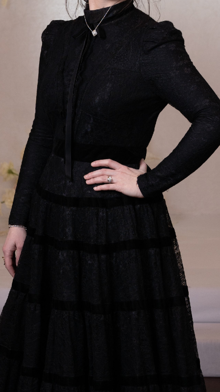 Custom Designer Black Gown for Sale
