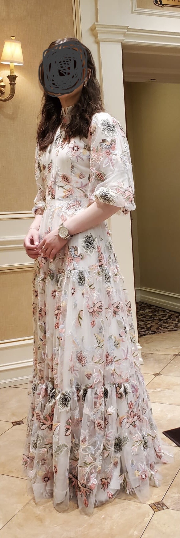 Gorgeous White Floral Exquisite Gown For Sale