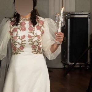Custom one of a kind cream gown for sale