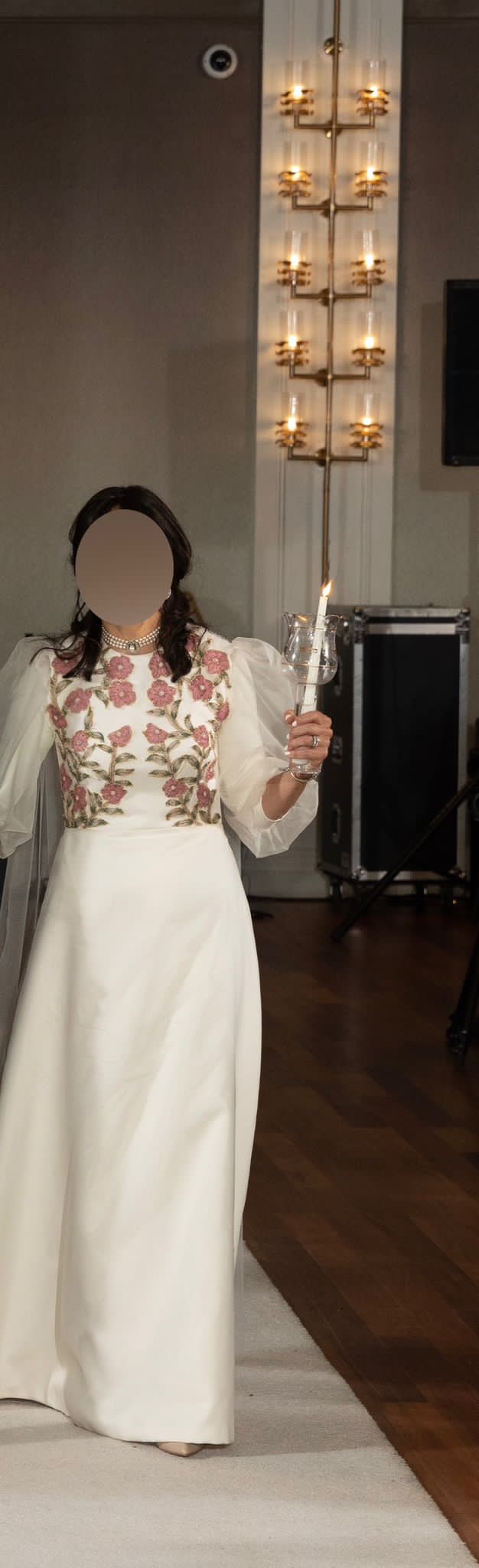 Custom one of a kind cream gown for sale