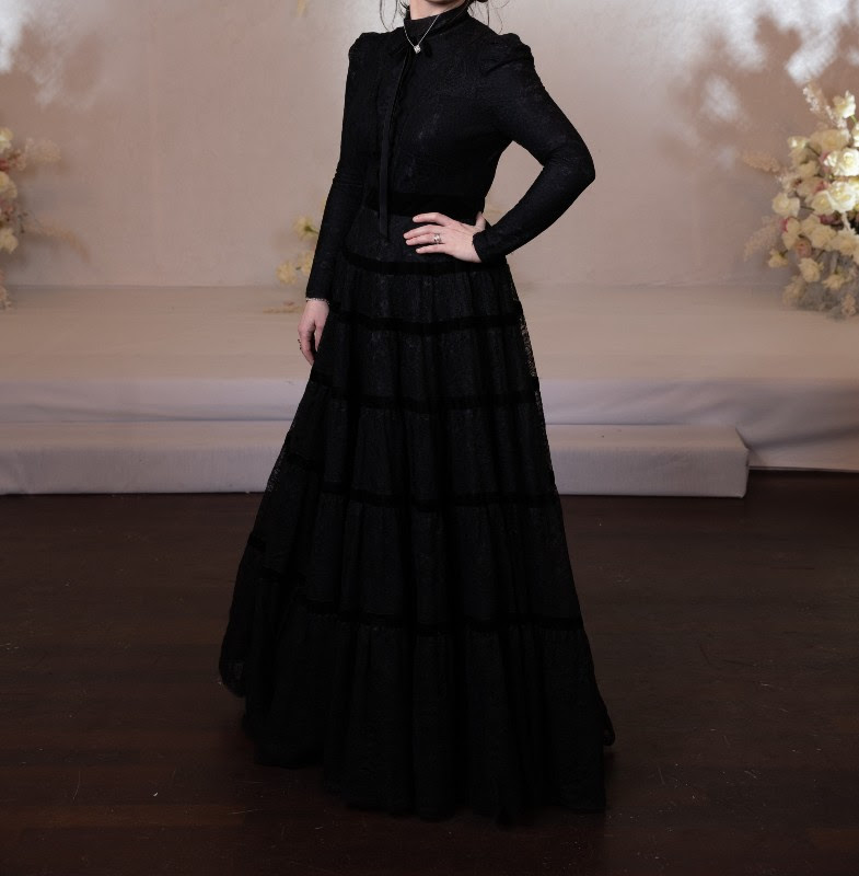 Custom Designer Black Gown for Sale