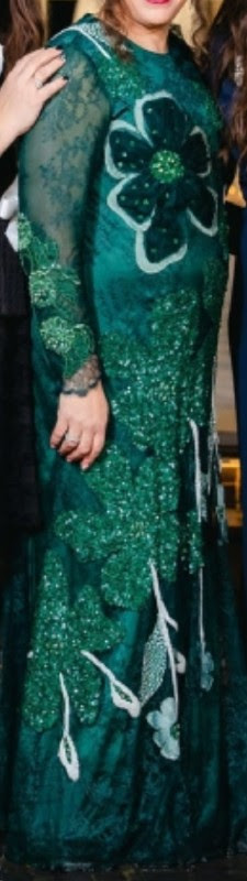 Exquisite emerald green custom made gown for sale