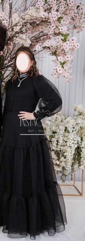 Slenderizing gown with BW beading for sale