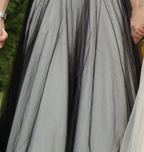 Beautiful cream and black gown for sale