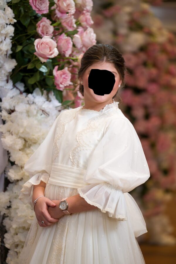 Beautiful Ivory lace preteen gown for sale