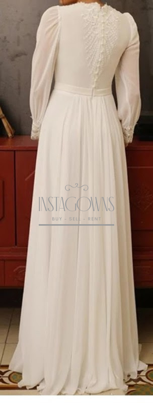 Beautiful Chiffon Lace Ivory Gown for Sale