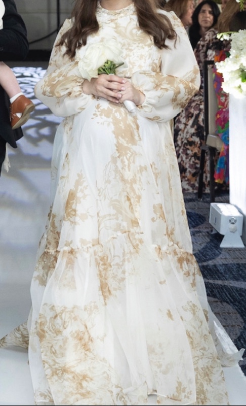 Miri Couture Champagne/Gold Maternity Gown for Sale