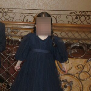 Navy Blue Tia Cibani girls gown for sale