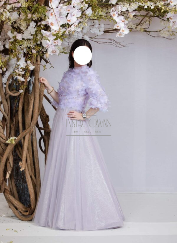 Magnificent custom made Lavender gown for sale