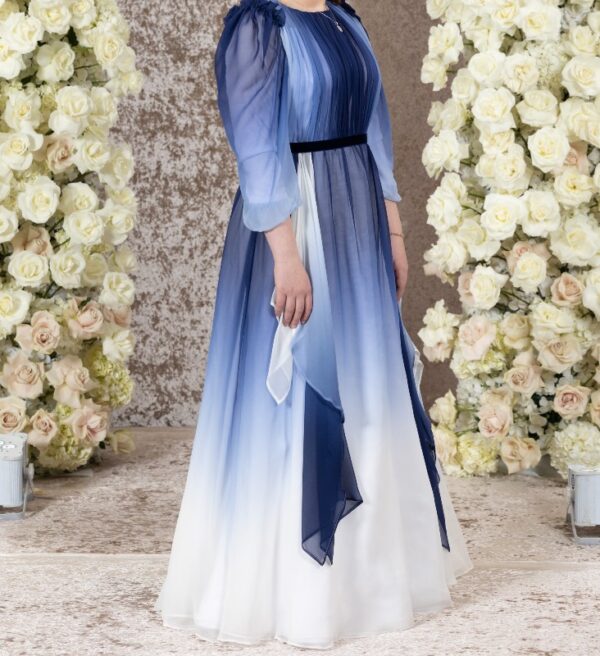 Exquisite Custom Made Ombre Blue Teenage Girls Gown For Sale