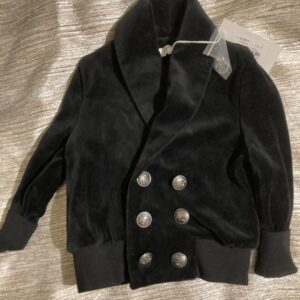 Adorable Black Velour Boys Coco Blanc Cardigans for sale
