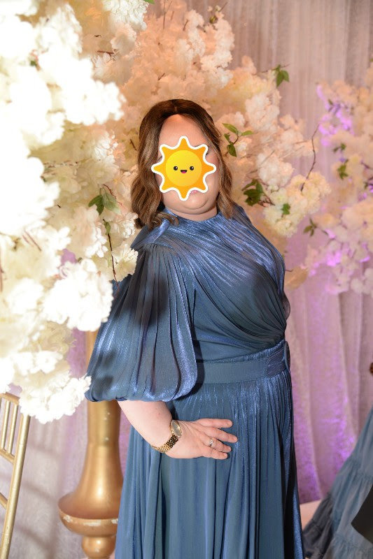 Costarellos Blue Shimmer - Plus Size Gown for Sale