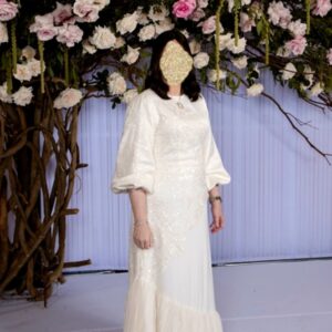 Gorgeous unique custom made off white/ivory mother of bride gown for sale