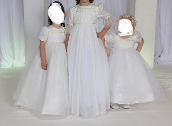 Beautiful little girls white/ivory tulle gowns for sale