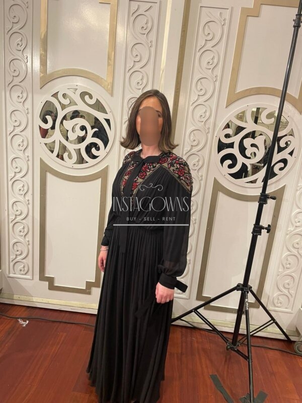 Eli Saab black beaded gown for rent