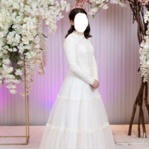 Elegant ivory lace gown for sale
