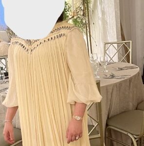 Exquisite Chloe cream maternity gown with sleeves for sale