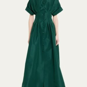 Extraordinary Designer Carolina Herrera Green Gown for sale