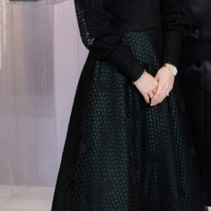 Beautiful Custom Black and Green Gown for Sale