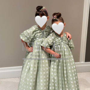 Adorable sage green little girls gowns for sale