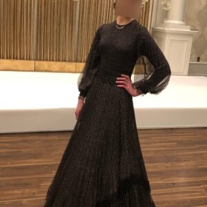 Beautiful Black and Gold Exquisite Gown, Sister of the Bride for Sale