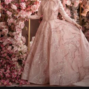 Stunning Pink Beaded Gown by Tony Ward for sale