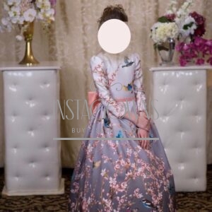 Beautiful custom grey and pink girls gown for sale