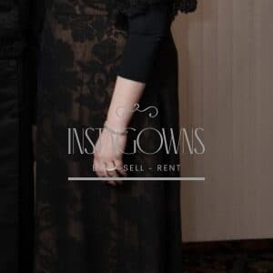 Elegant Black Lace Gold Undertone Cap sleeve for sale