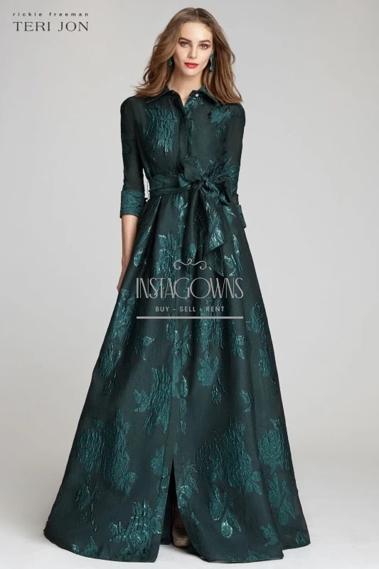 Elegant Teri Jon Green Gown for Sale Instagowns