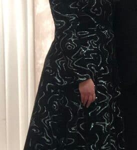 Exquisite Black Velvet Mother or Sister of bride gown for Sale