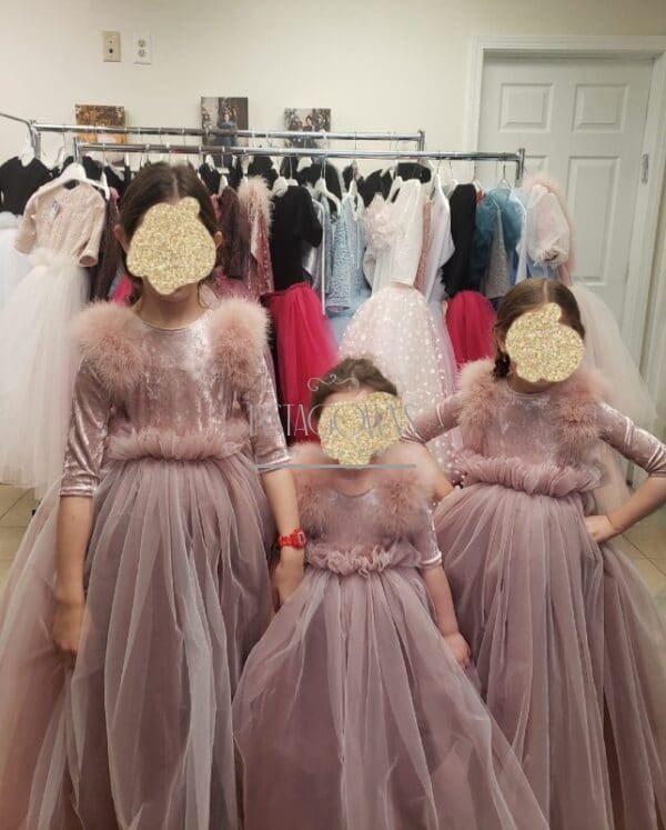 4 Adorable mauve pink Tunza Tulle gowns for Sale