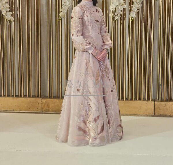Beautiful Designer Light Pink Gown for Sale
