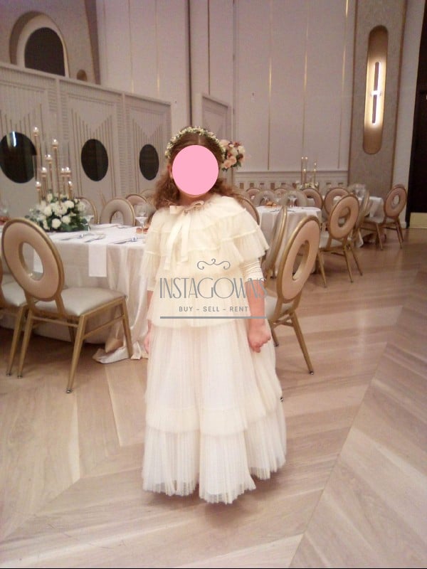 Tia Cabani ivory tulle capelet dress for sale – Instagowns