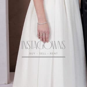 Beautiful white gown with detailed beading for sale