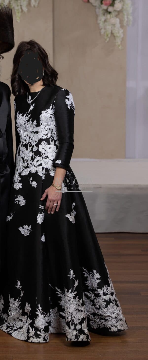 Beautiful Raquel black and white gown for sale