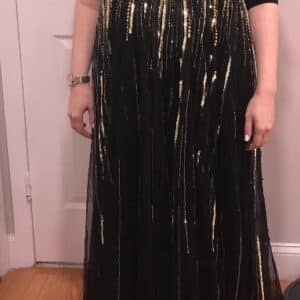 Beautiful Mac Duggal Black Embellished Maternity Gown for Sale