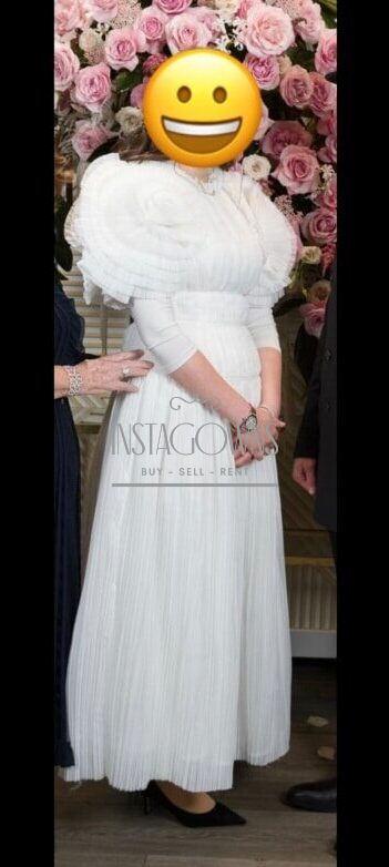 Beautiful Aje white pleated gown for rent