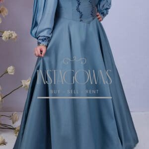 Elegant custom blue gown for sale