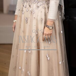Magnificent soft pink mother of the bride gown for sale