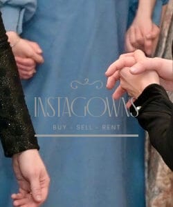 Beautiful custom made, dusty blue gown for sale