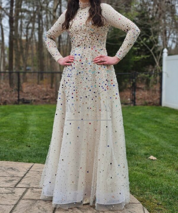 Gorgeous Silhouette Rhinestone Gown for sale