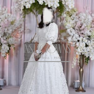 Stunning White Heavy Lace Sister of The Bride Gown for sale