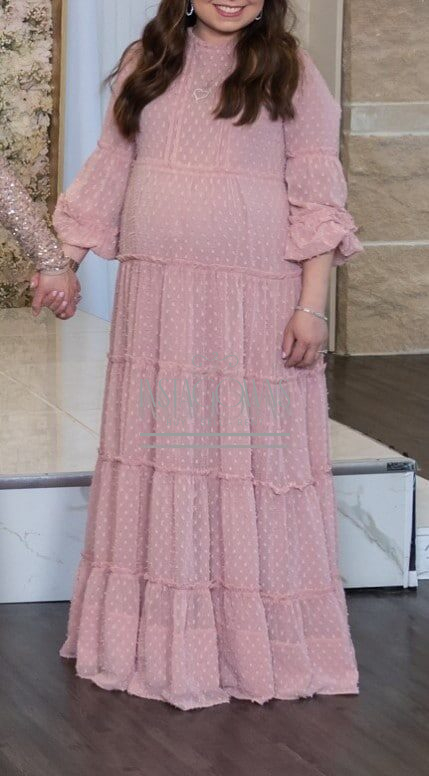 Elegant Pink Maternity Gown For Sale