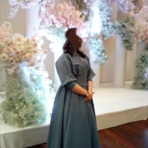 beautiful and classy sister of the bride medium blue gown for sale