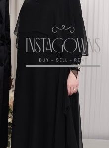 Elegant and Slenderizing Black Designer Maternity Gown For Sale