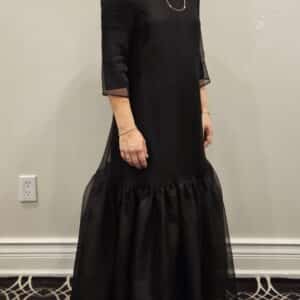 Beautiful Designer black gown for rent