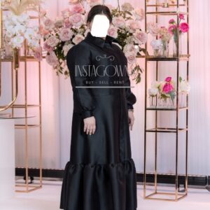 Elegant & slenderizing black gown for sale