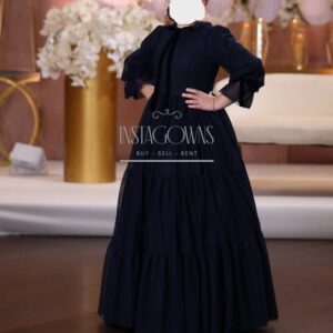 Beautiful Navy Blue Custom Zoe Gown for Sale